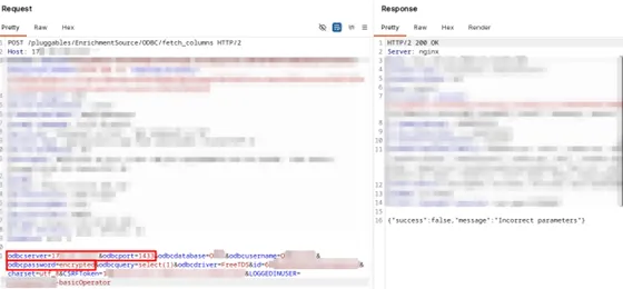 Rapport de vulnérabilité : plugin « ODBC Enrichment » de Guardsix (Logpoint)